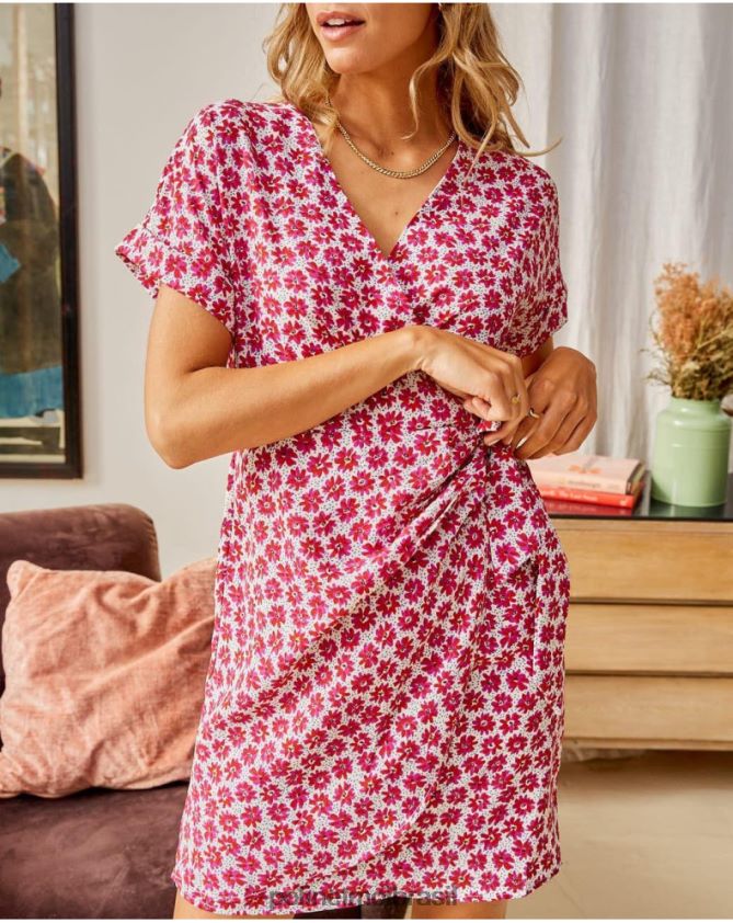 Polin et moi framboesa vestido com nó jasmim roupas 6PL246115