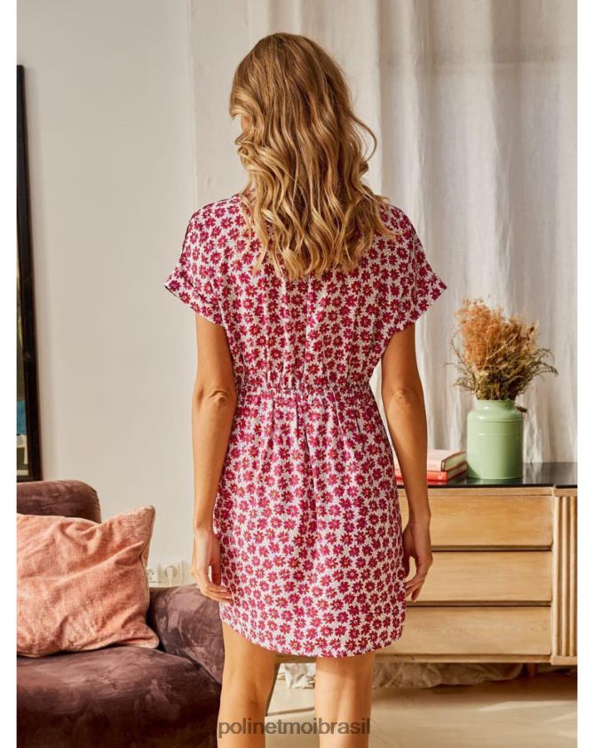 Polin et moi framboesa vestido com nó jasmim roupas 6PL246115