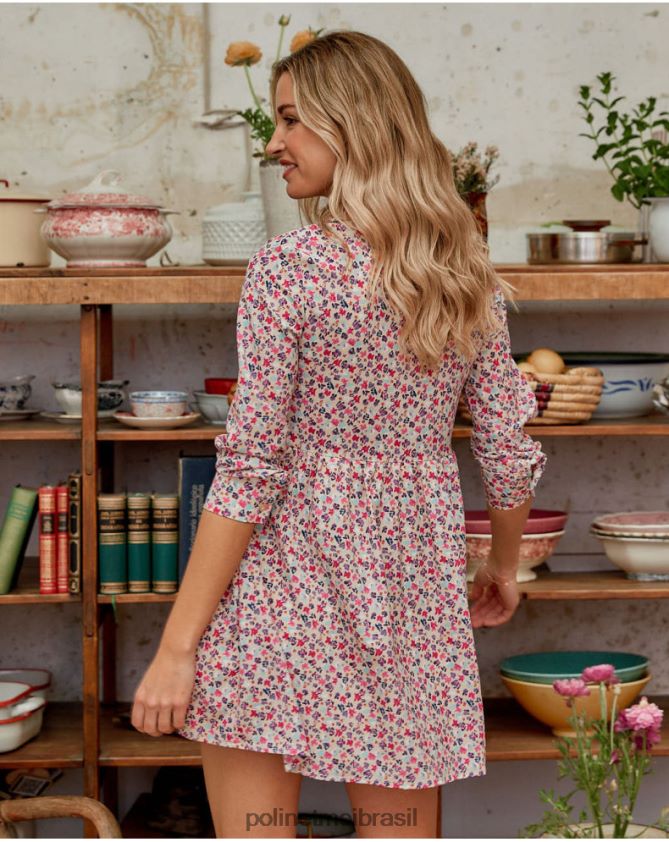 Polin et moi framboesa vestido curto Denise roupas 6PL246144