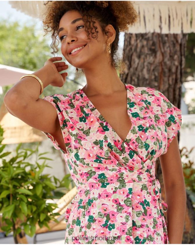 Polin et moi framboesa vestido transpassado tana roupas 6PL24623