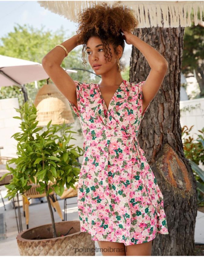 Polin et moi framboesa vestido transpassado tana roupas 6PL24623