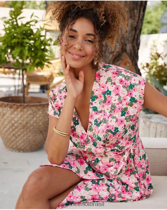 Polin et moi framboesa vestido transpassado tana roupas 6PL24623