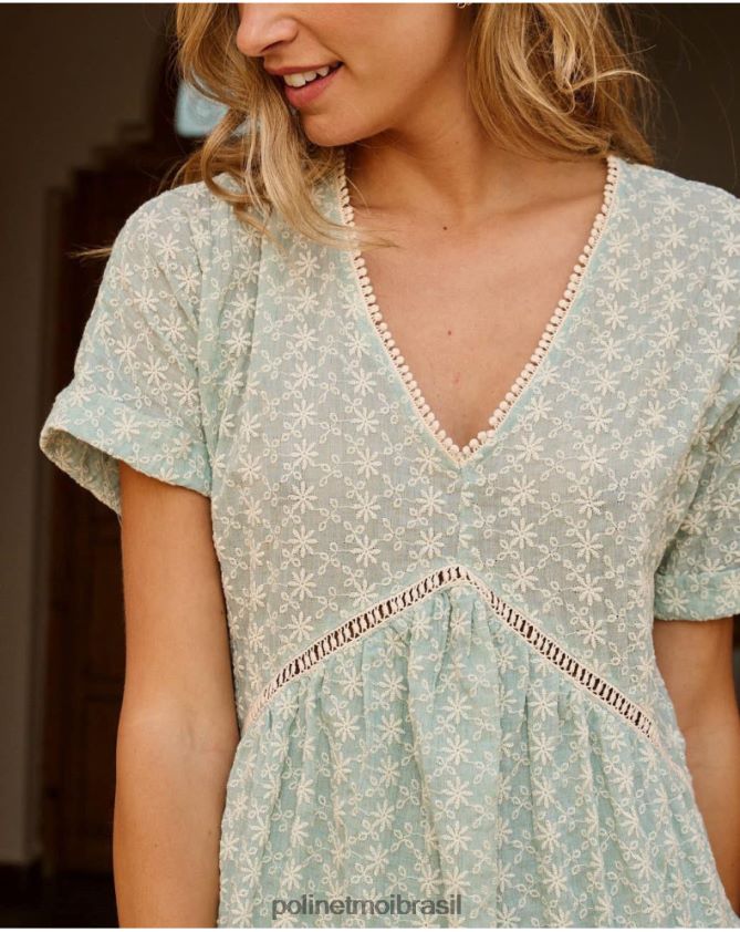 Polin et moi água verde vestido babydoll magdalena roupas 6PL24638