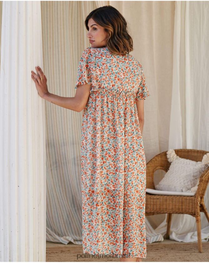 Polin et moi jeans vestido flores candela roupas 6PL24698