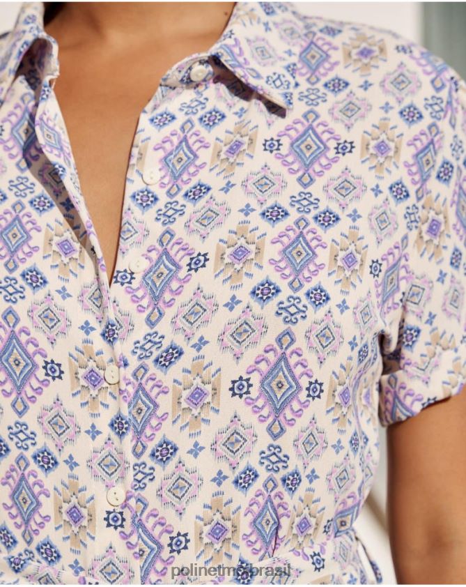 Polin et moi lilás vestido curto liso roupas 6PL24643