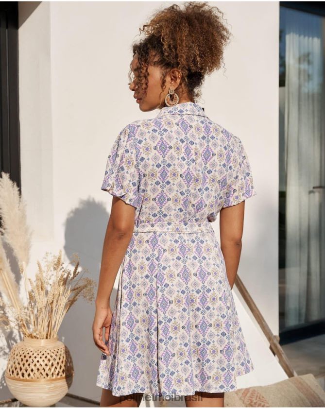 Polin et moi lilás vestido curto liso roupas 6PL24643