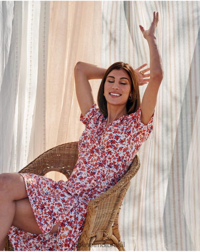 Polin et moi manga vestido cruzado dina roupas 6PL24657