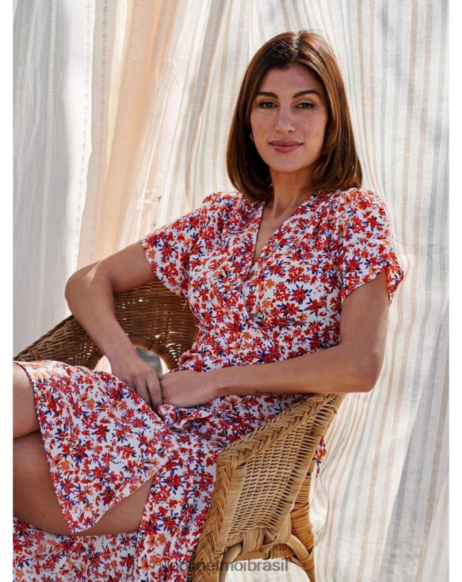 Polin et moi manga vestido cruzado dina roupas 6PL24657