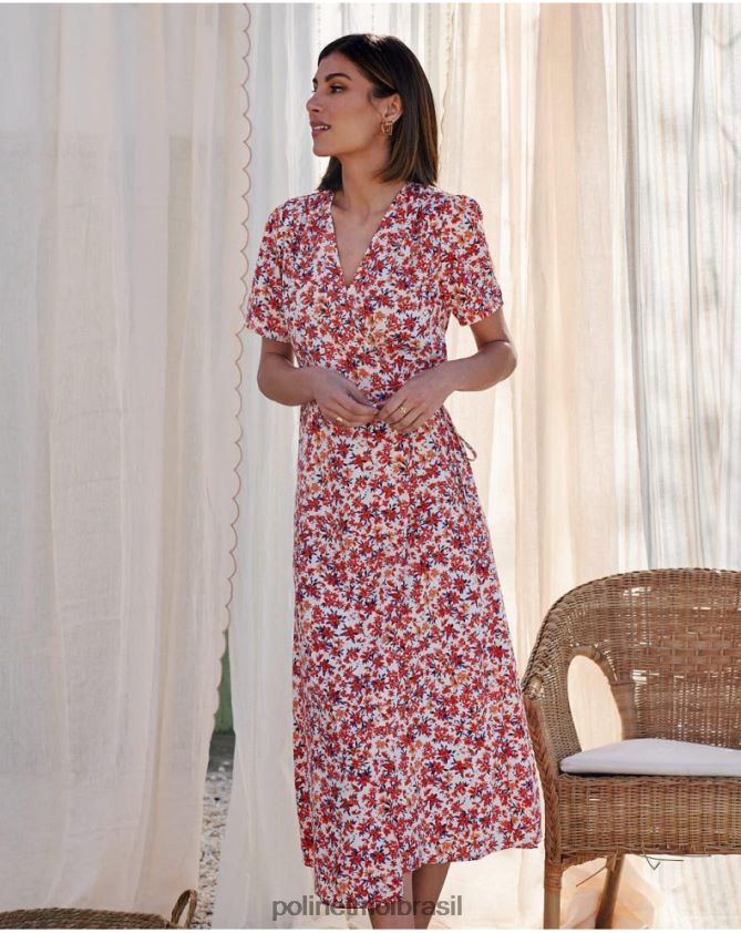 Polin et moi manga vestido cruzado dina roupas 6PL24657