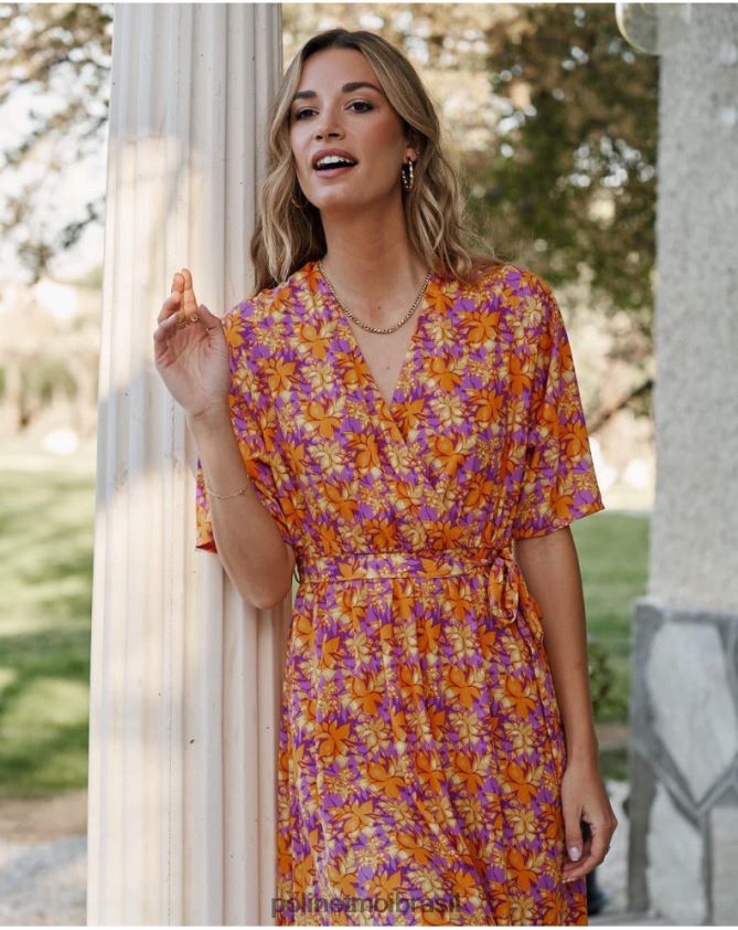 Polin et moi manga vestido esvoaçante rosela roupas 6PL246108