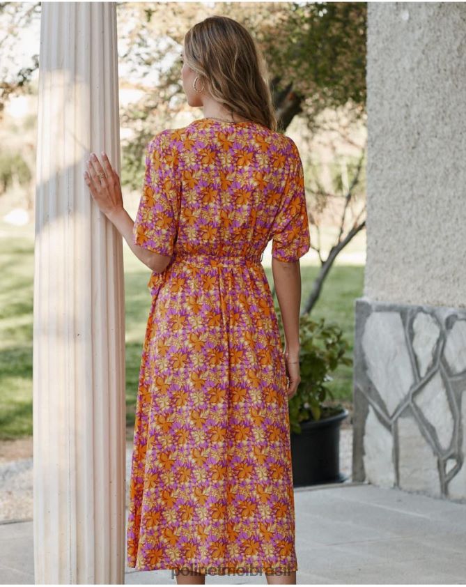 Polin et moi manga vestido esvoaçante rosela roupas 6PL246108