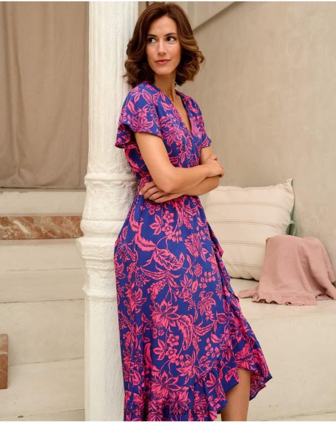 Polin et moi pequeno azul vestido babado dila roupas 6PL246129