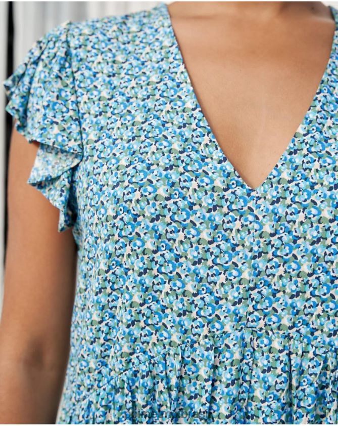 Polin et moi pequeno azul vestido babados lena roupas 6PL24630