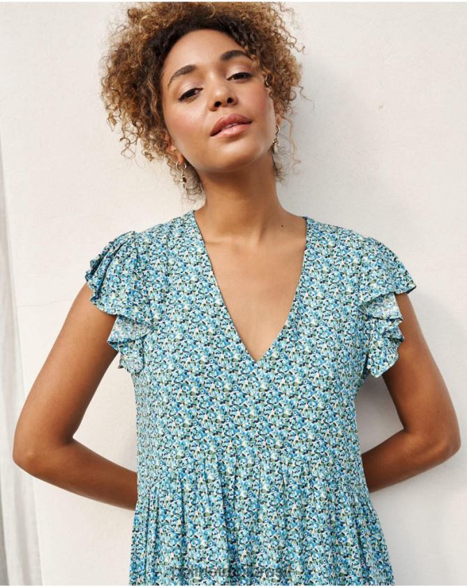 Polin et moi pequeno azul vestido babados lena roupas 6PL24630