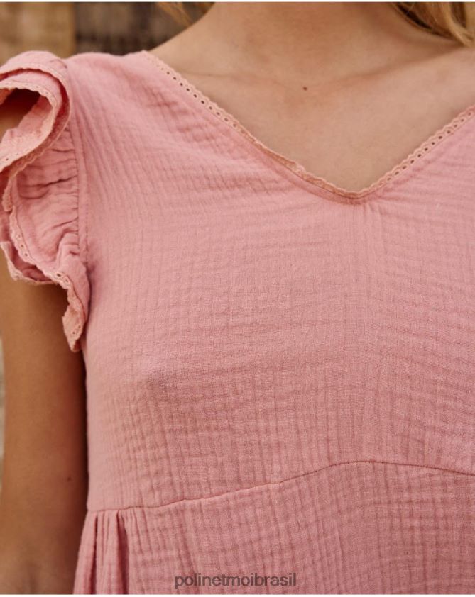 Polin et moi rosa vestido baby doll ella roupas 6PL2465