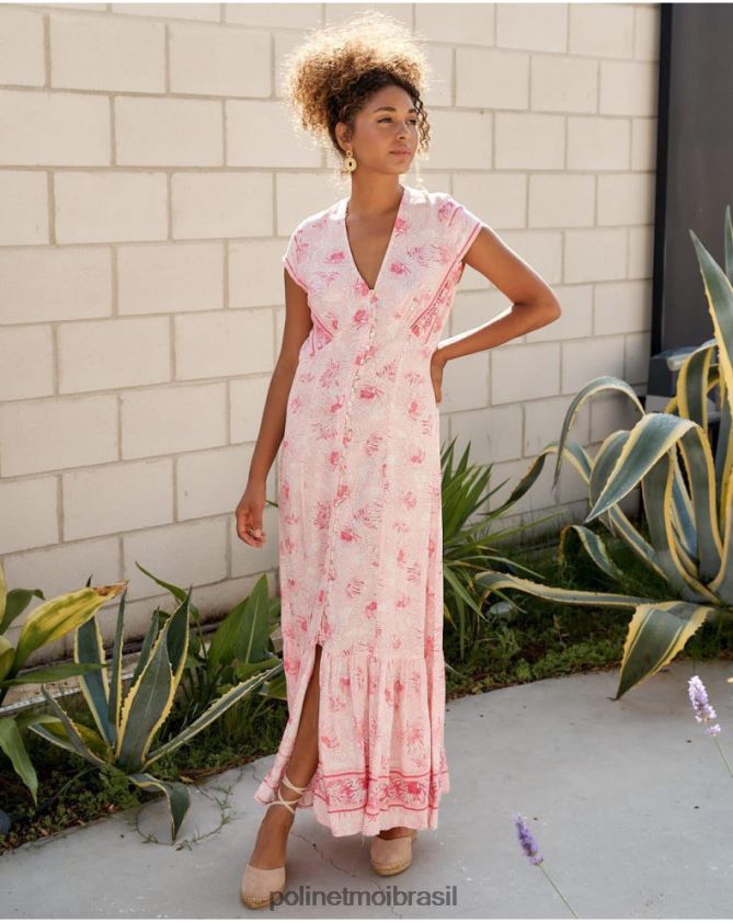 Polin et moi rosa vestido de botões adriana roupas 6PL24613