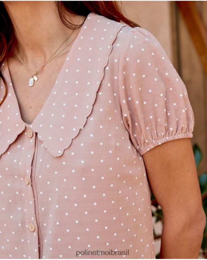 Polin et moi rosa vestido loraine decote roupas 6PL246145