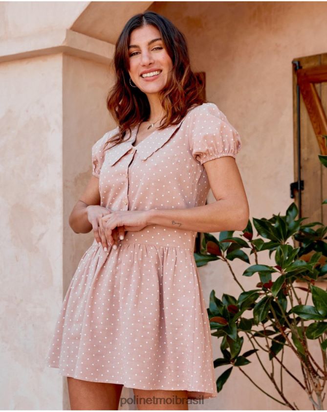 Polin et moi rosa vestido loraine decote roupas 6PL246145