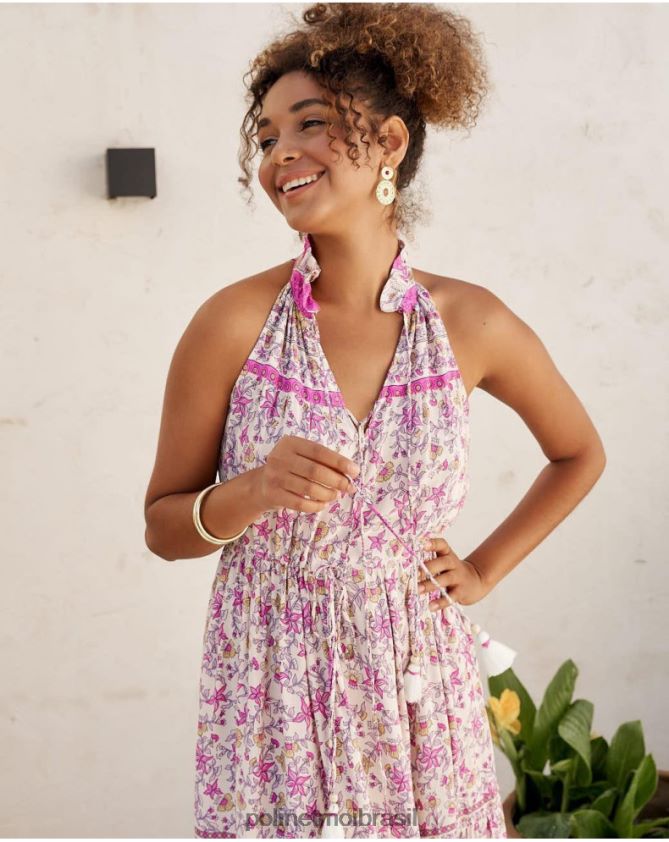Polin et moi rosa vestido vera halter roupas 6PL24619