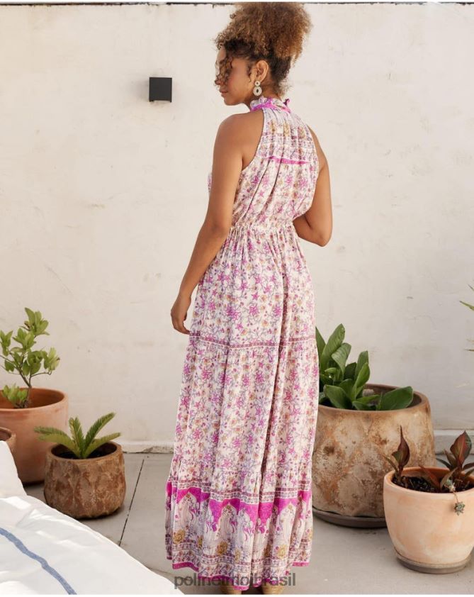 Polin et moi rosa vestido vera halter roupas 6PL24619