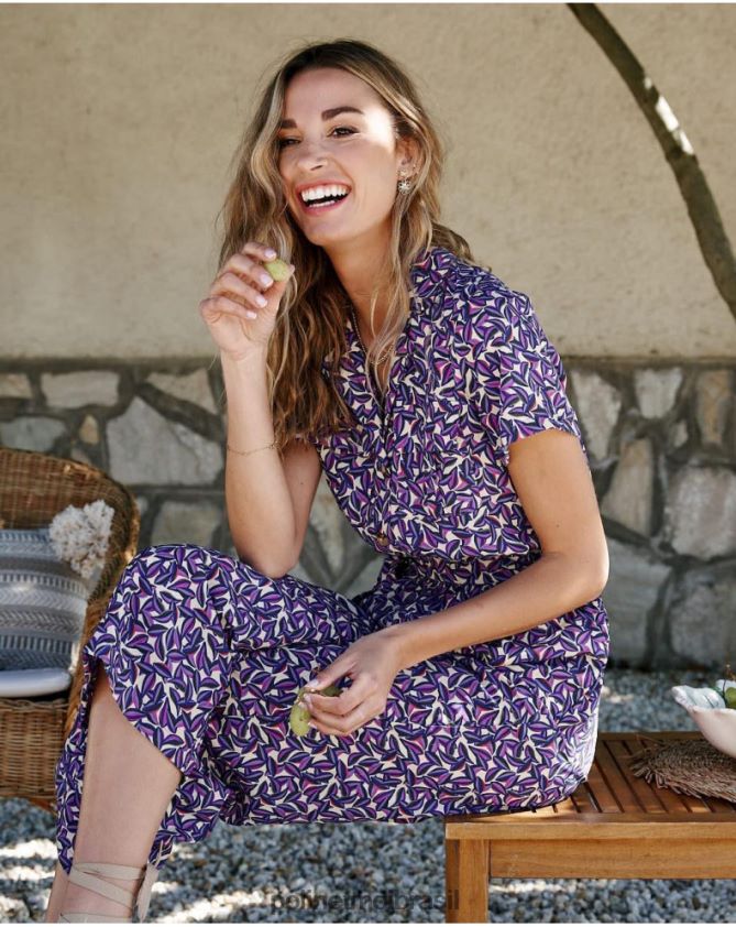 Polin et moi roxo macaco floral benazir roupas 6PL246104