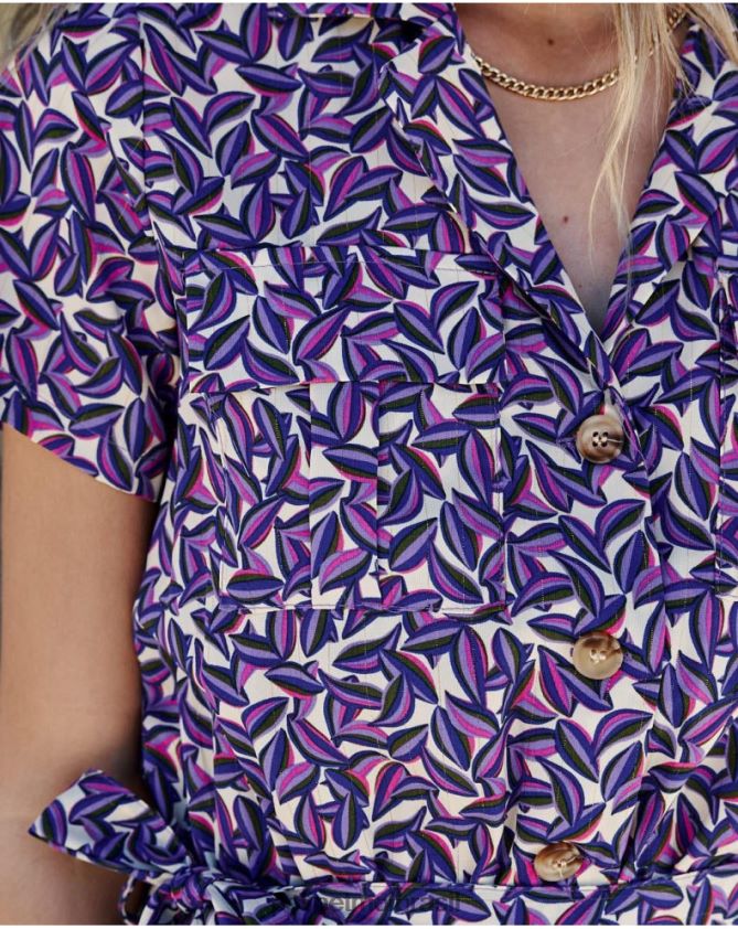 Polin et moi roxo macaco floral benazir roupas 6PL246104