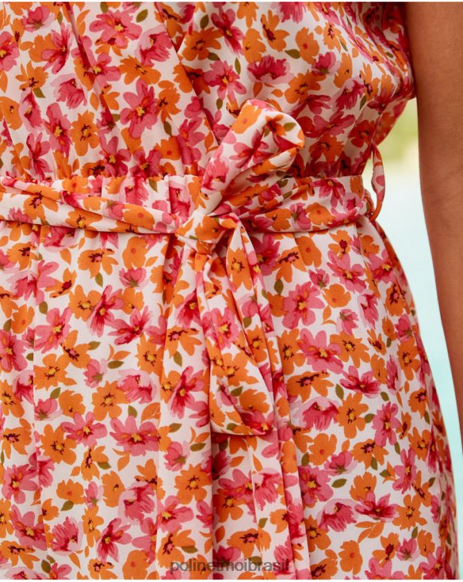 Polin et moi salmão macaco floral irune roupas 6PL246120