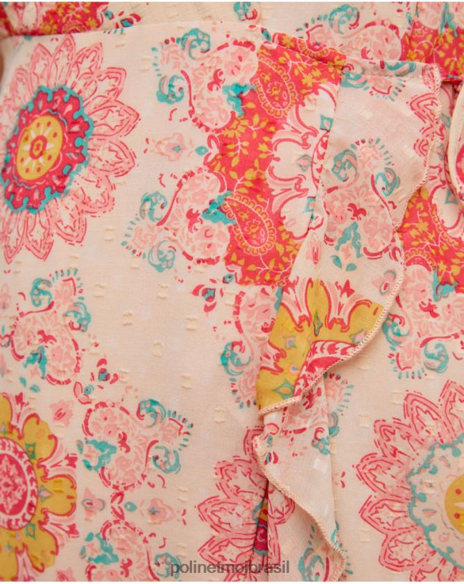 Polin et moi salmão vestido curto helga roupas 6PL246140