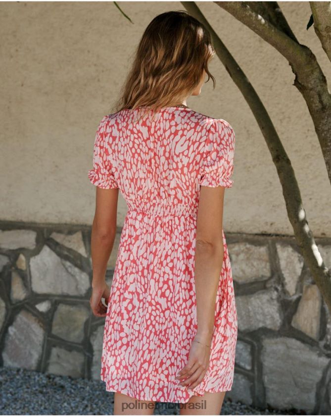 Polin et moi salmão vestido motas jakie roupas 6PL24680