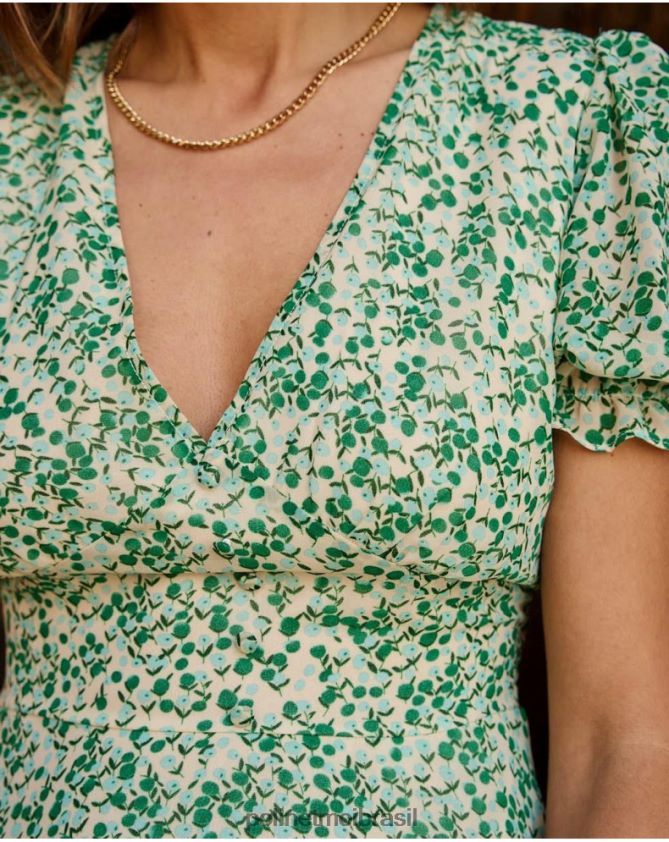 Polin et moi verde esmeralda vestido curto indy roupas 6PL24683